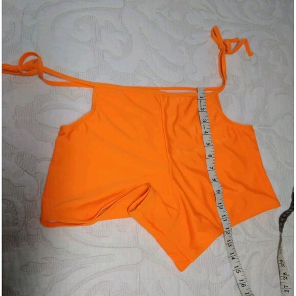Hot Orange Swimming Shorts Cut Out Tied Up On Waist Swim Shorts XL - Picture 6 of 8